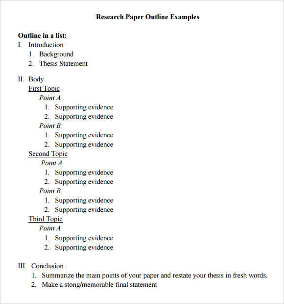 FREE 5 Paper Outline Samples In PDF MS Word