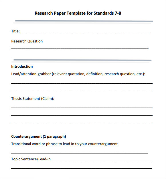 outline format research paper