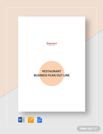 restaurant business plan outline template