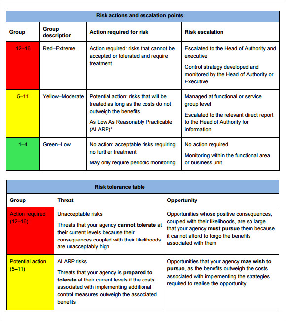 risk management template