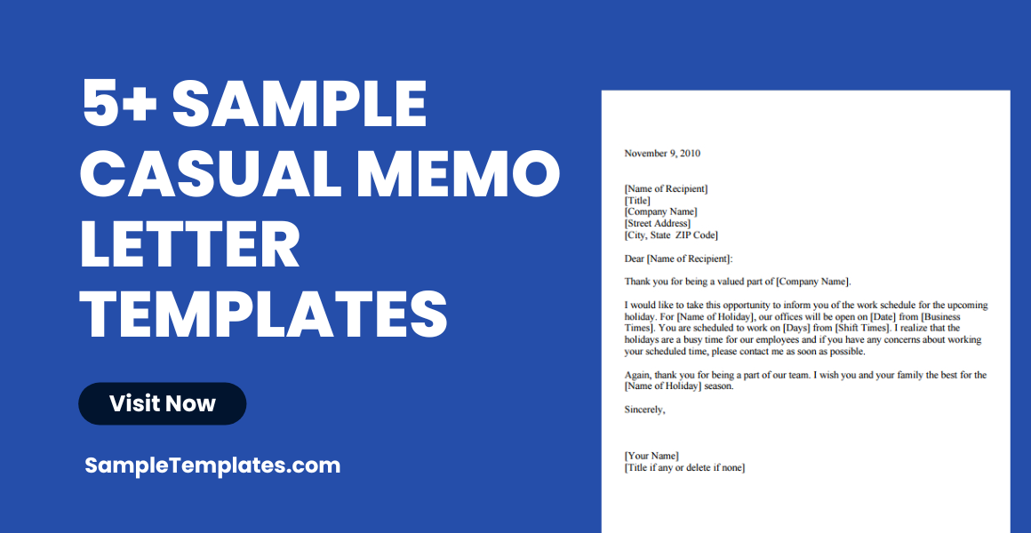 sample casual memo letter templates