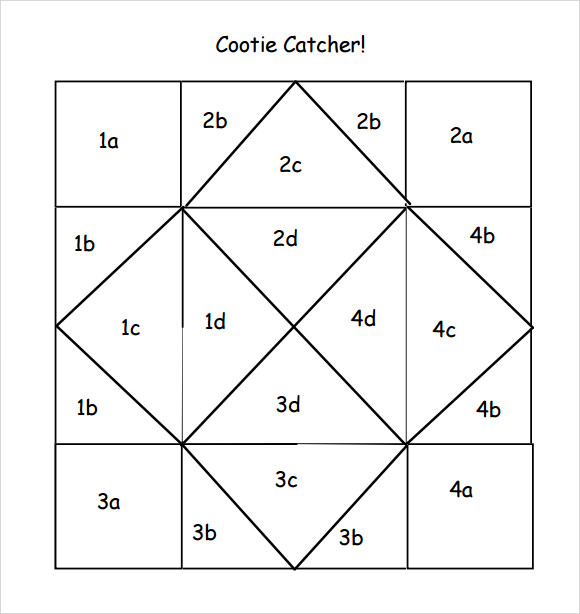 sample cootie catcher