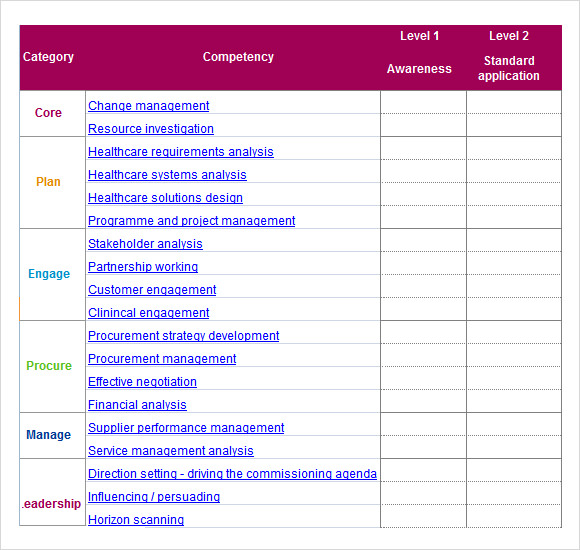 self assessment template excel