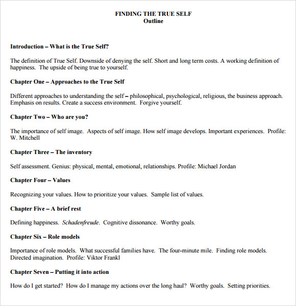 Self Help Book Outline Template