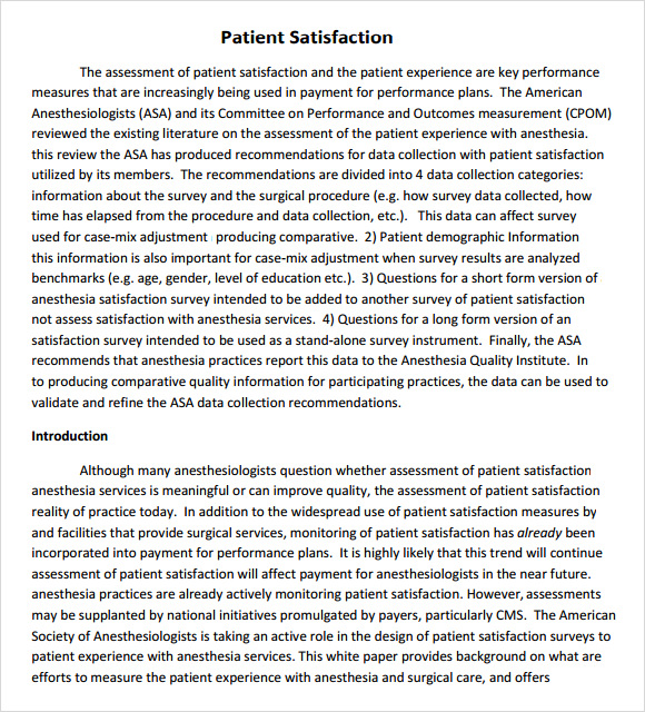 research proposal on patient satisfaction