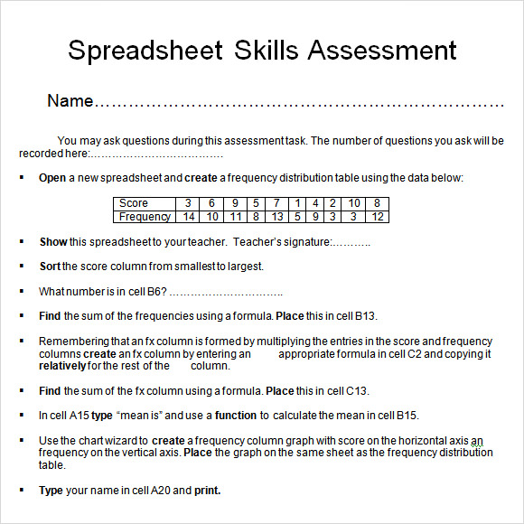 homework skills test