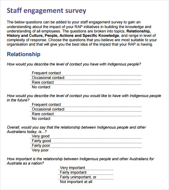 FREE 12 Sample Employee Engagement Survey Templates In PDF MS Word