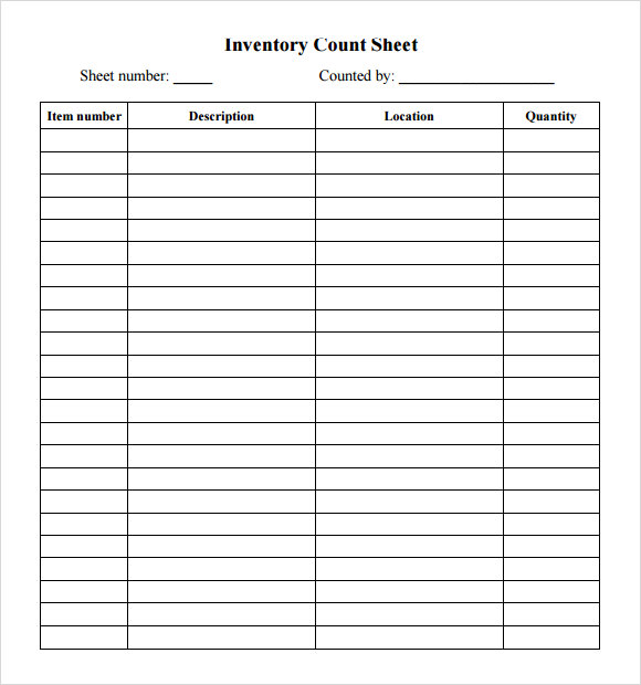 Inventory Control Spreadsheet