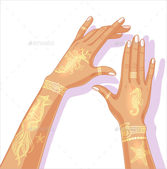 summer flash tattoo design template