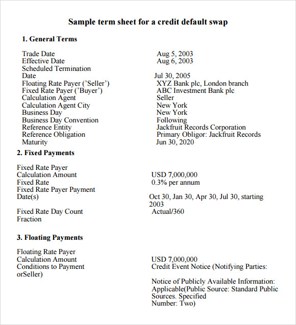 term sheet template1