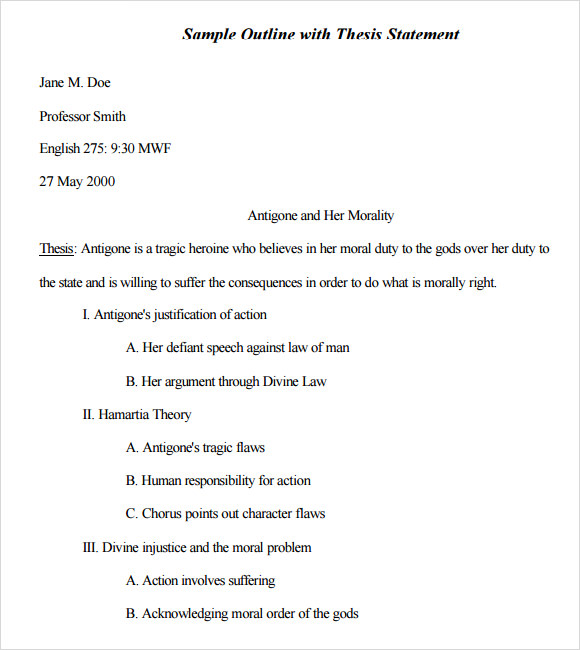 FREE 9+ Sample MLA Outline Templates in PDF MS Word