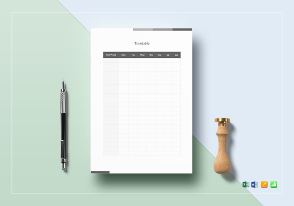 timetable template