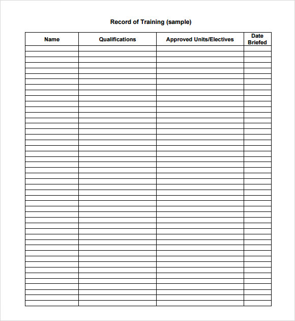 training outline format