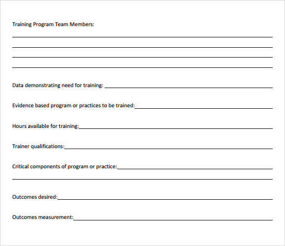 training plan template