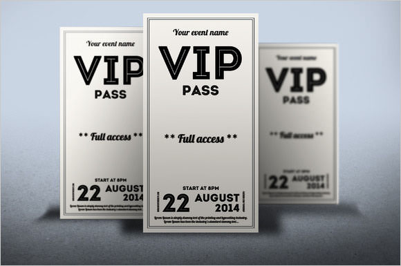 vip tickect template