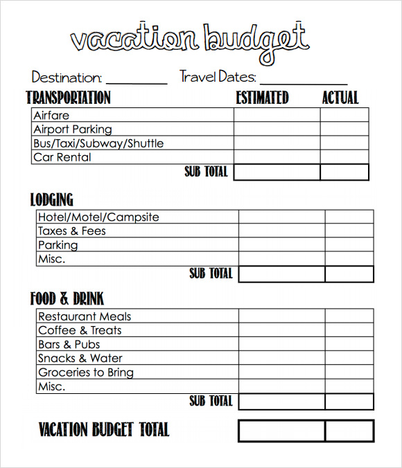 FREE 9+ Sample Budget Planner Templates in PDF Excel MS Word