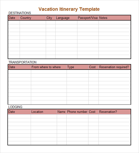 FREE 7 Daily Itinerary Samples In PDF MS Word Excel