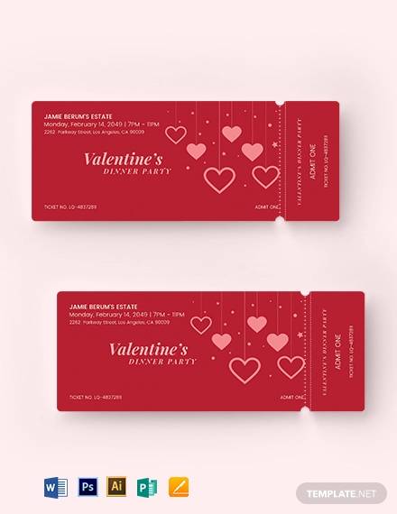valentines party event ticket