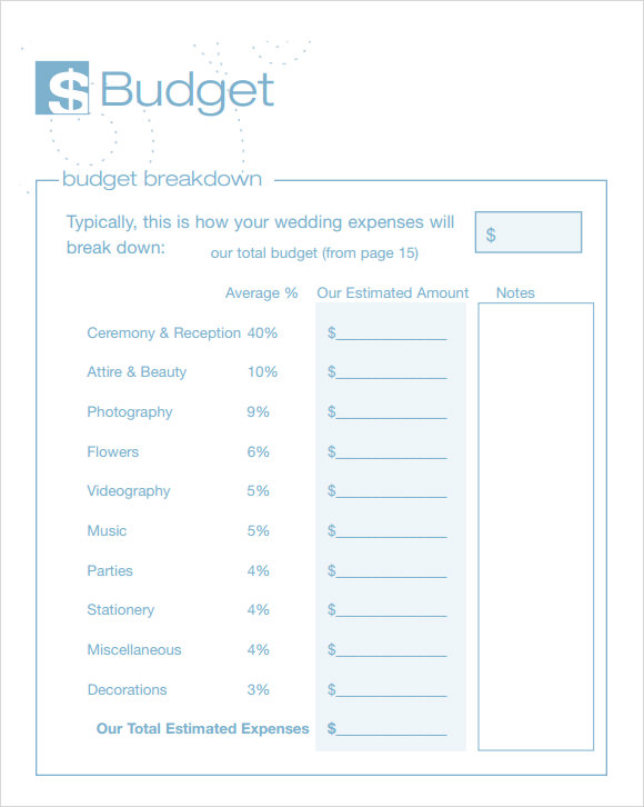 Wedding Budget Templates 11+ Free Word, Excel & PDF Formats, Samples