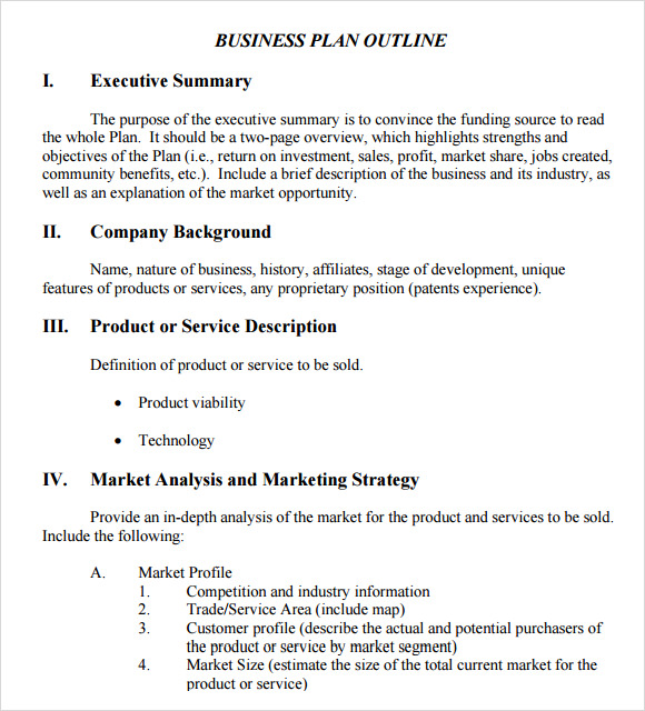 outline for an international business plan