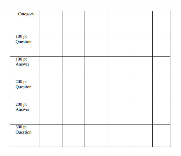 Free 9 Sample Blank Jeopardy Templates In Pdf Ppt
