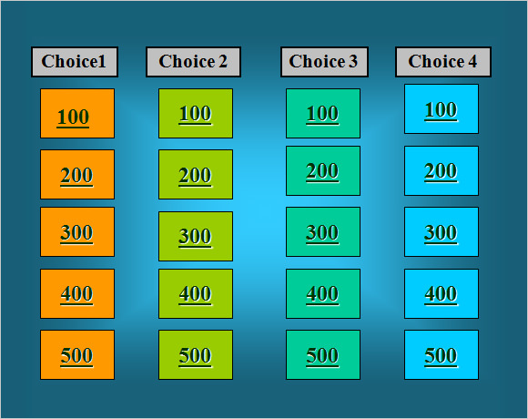 FREE 9 Sample Blank Jeopardy Templates In PDF PPT