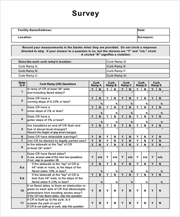 blank survey template printable