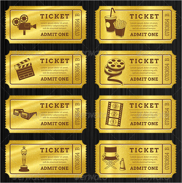 free printable downloadable movie ticket template