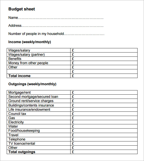 business budget sheet template1
