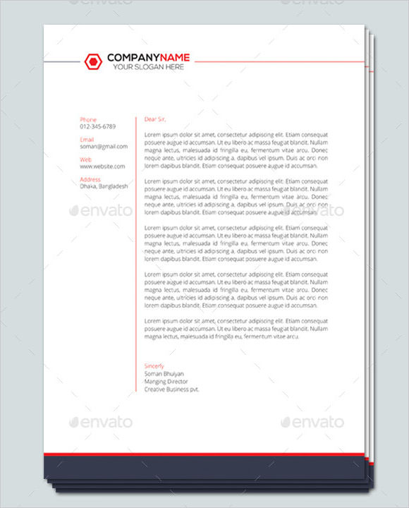 Business Headed Letter Template