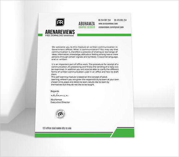 company letterhead sample