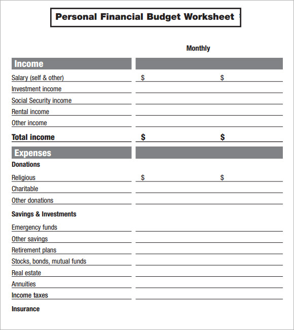 5 Financial Budget Samples Sample Templates