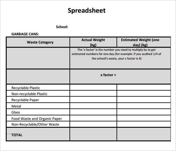 free blank spreadsheet template