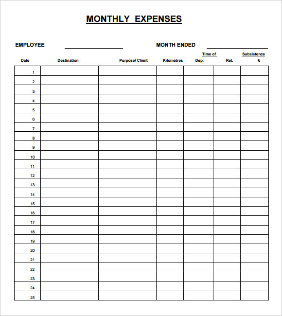 daily personal expense log spreadsheet template excel