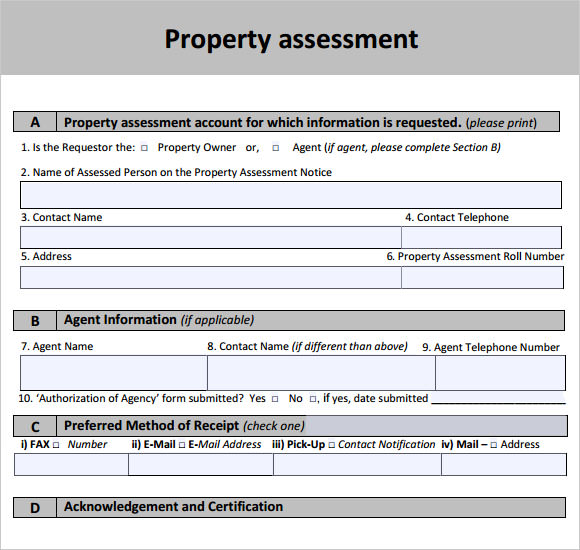 FREE 9+ Sample Property Assessment Templates in PDF