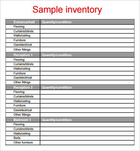 PER 10 RENTALS excel home inventory template