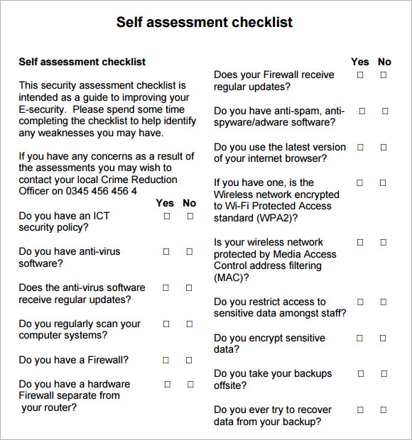 Free 6 Security Assessment Templates In Pdf Ms Word 2904