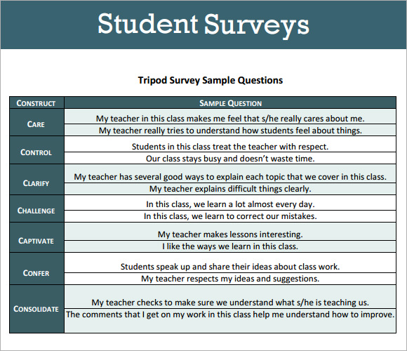 student survey questions