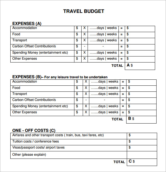 tourism course expenses