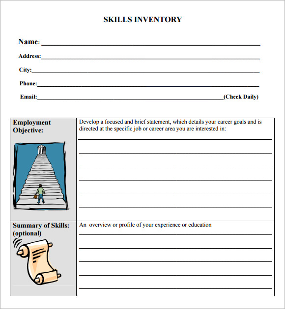 technical skills inventory template