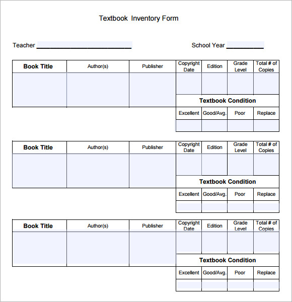 FREE 4+ Book Inventory Samples in PDF