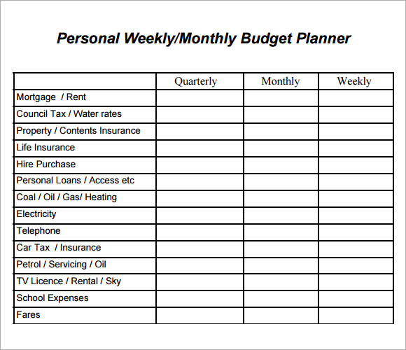 online personal budget planner