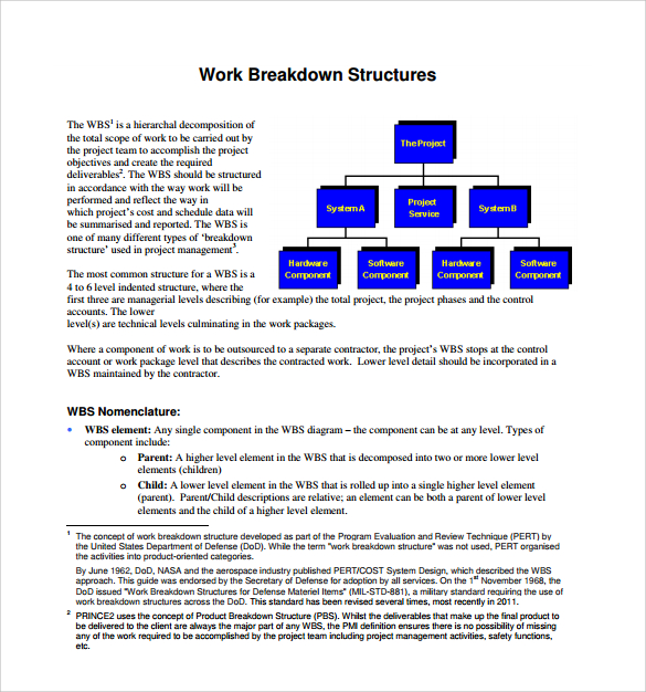 printable work breakdown structure