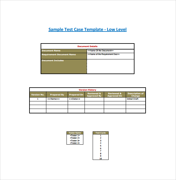 test case template sample