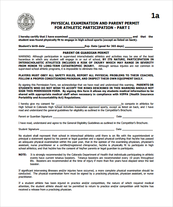 physical exam template example