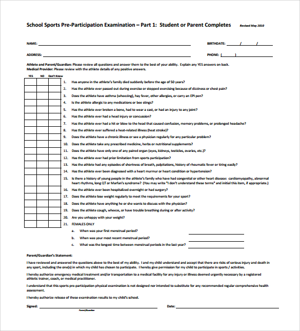 Exam Template Word