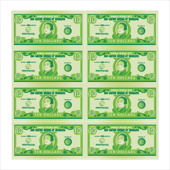 9 attractive sample play money templates to download