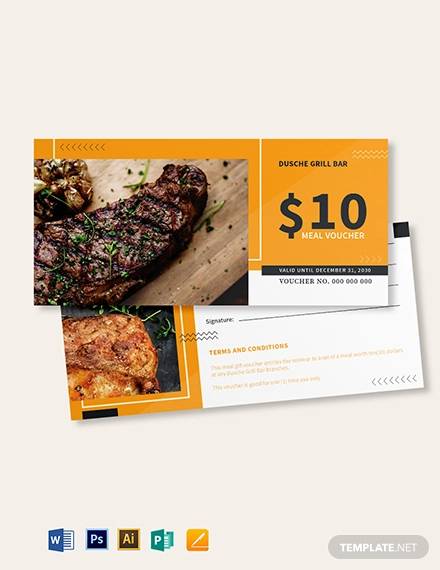 Food Voucher Template Word Free Printable Templates