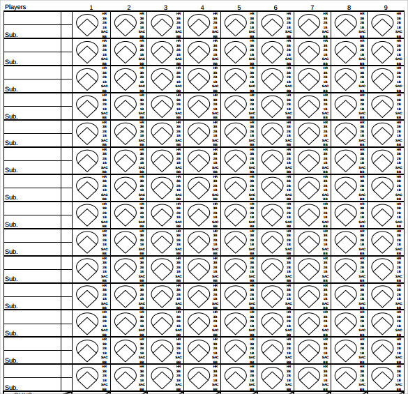 Printable Softball Score Sheet Printable Word Searche 8620