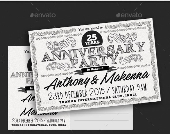 anniversary post card template